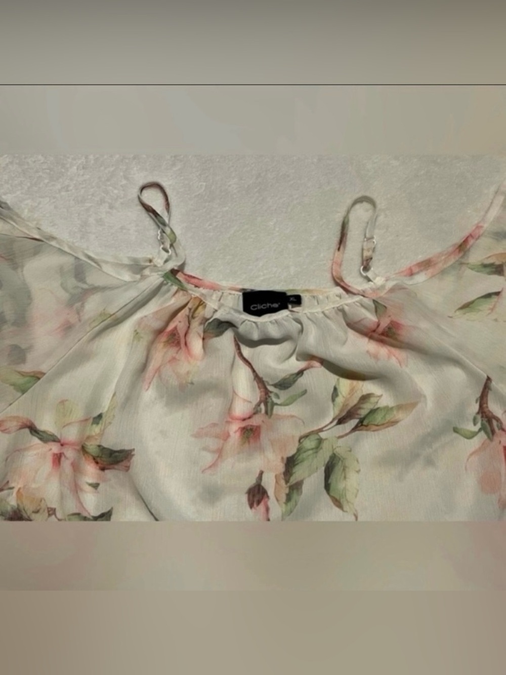 Cliche’ Floral Ruffled Off-Shoulder Sleeveless Blouse - Picture 4 of 7